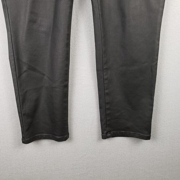 J. Jill Denim 14 Slim Ankle Jeans Black Metallic Sheen Coating Stretch Steampunk - Picture 2 of 12